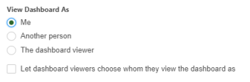 Screenshot: View Dashboard As setting in Dashboard properties
