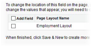 Screenshot: set page layouts