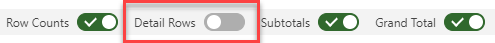 Screenshot: disable detail rows toggle