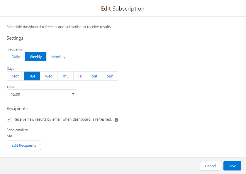 Screenshot: Edit Subscription dialog