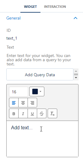 Screenshot: Rich text editor for the text widget