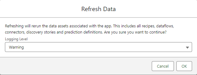 Screenshot: Refresh Data dialog