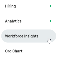 Screenshot: Selecting Workforce Insights from the WX menu