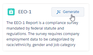 Screenshot: Generate button for the EEO-1 report