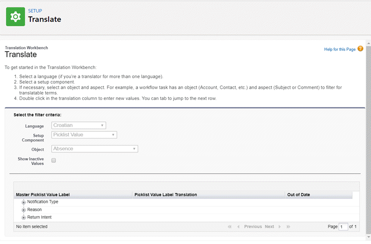 The Translate process in Translation Workbench