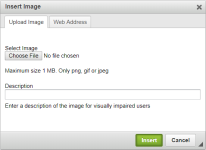 Screenshot: Insert Image dialog for a PDF template