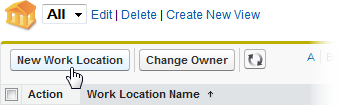 Screenshot: Selecting the New Work Location button