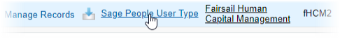Screenshot: Selecting the Sage People User Type custom metadata type