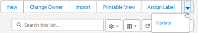 Screenshot: Selecting Update on the Exchange Rates page