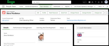 Screenshot: Country flag on a team member record