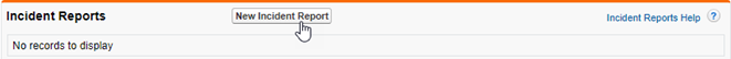 Screenshot: Selecting the New Incident Report button