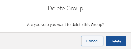 Screenshot of Delete Group "Are you sure" message in HR Manager Portal