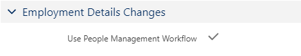 Screenshot: Employment Details Changes section on the Policy page