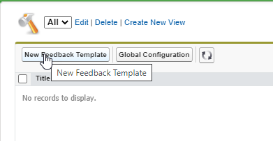 Screenshot: New Feedback Template button