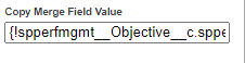 Screenshot: Copy Merge Field Value field