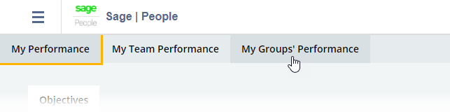 Screenshot: Selecting the My Groups' Performance tab