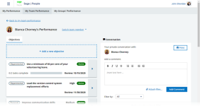 Screenshot: Viewing a Team Member's Performance page