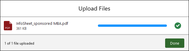 Screenshot showing upload files confirmation dialog