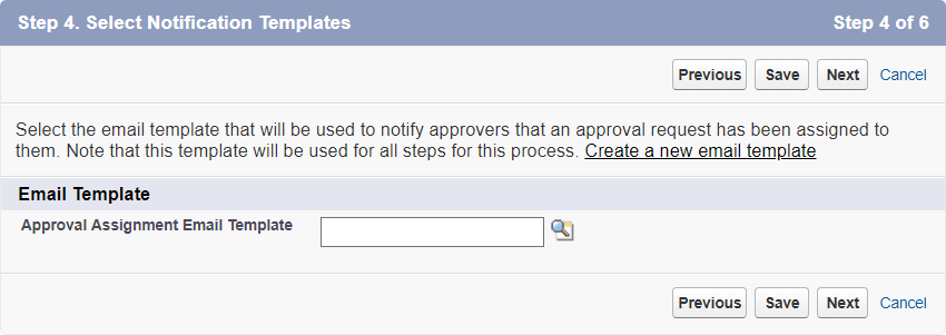 Screenshot: Step 4 of New Approval Process wizard