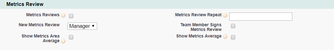 Screenshot: Policy options for Metrics Review