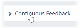 Screenshot: Selecting the Continuous Feedback section