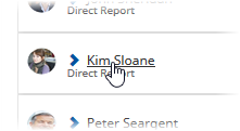 Screenshot: Cursor on the name of a Team Member in the Succession Plan process