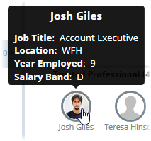 Screenshot: Hovering over a Team Member to view more details
