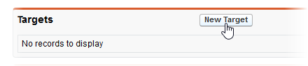 Screenshot: New Target button in the HR Manager portal