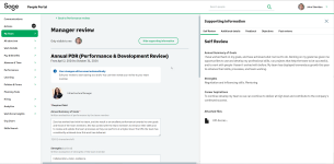 Screenshot: Supporting information sidebar for a manager