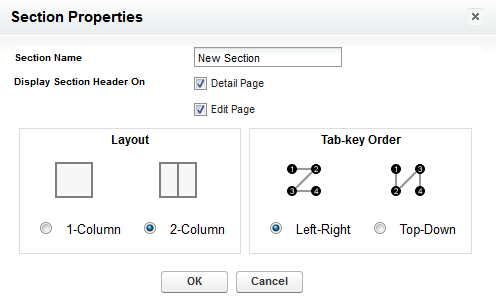 Screenshot: Section Properties dialog