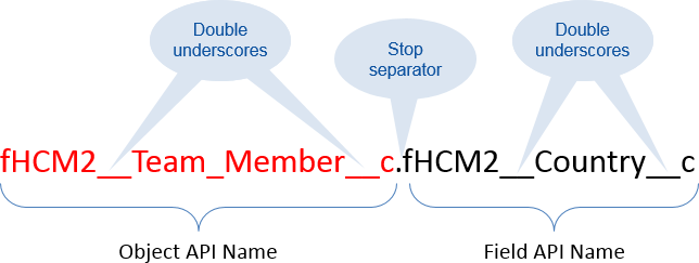 Illustration: You can preface a field API name with the object API name