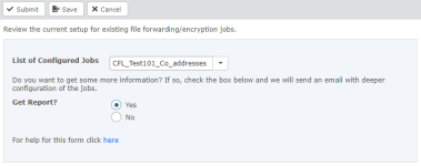 Screenshot: review configured jobs form