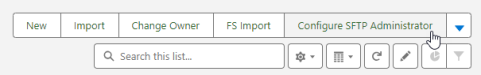 Screenshot: select the Configure SFP Administrator button