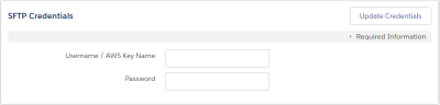 Screenshot: SFTP Credentials section