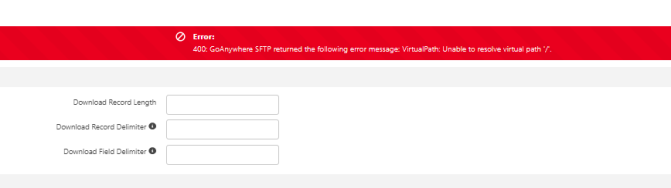 Screenshot: 400 error