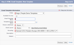 Screenshot: Step 2 of the Email Template wizard