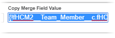 Screenshot: Copy Merge Field Value field