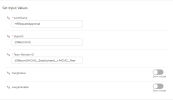 Screenshot: Entering input values for a Flow action