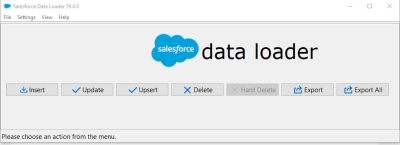 Screenshot: Apex Data Loader window