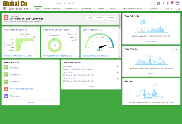 Screenshot: HR Manager Portal