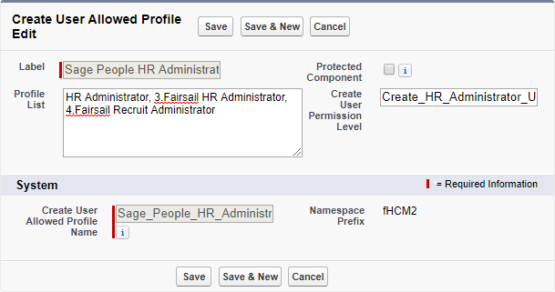 Screenshot: Adding a list of profiles to the Profile List field on the Create User Allowed Profile Edit page