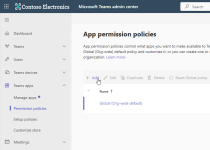 Screenshot: add a Teams app permission policy