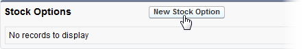 Screenshot: Selecting New Stock Option from the Stock Options Related List