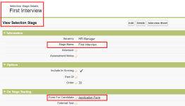 Screenshot: Recruit form email selection