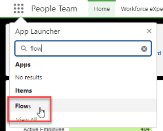 Screenshot: create a new flow