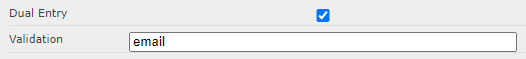 Screenshot: form question validation rule - email dual entry