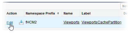 Screenshot: Selecting Edit for the Viewports partition