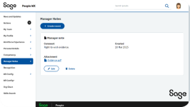 Screenshot of new manager notes home screen
