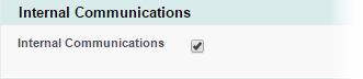 Screenshot of the Internal Communications section on a Policy page