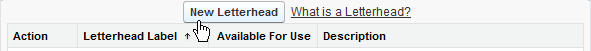 Screenshot: Selecting New Letterhead